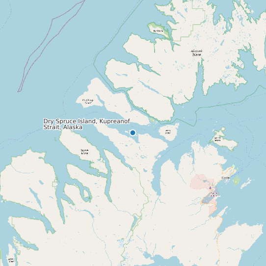 Dry Spruce Island, Kupreanof Strait, Alaska map
