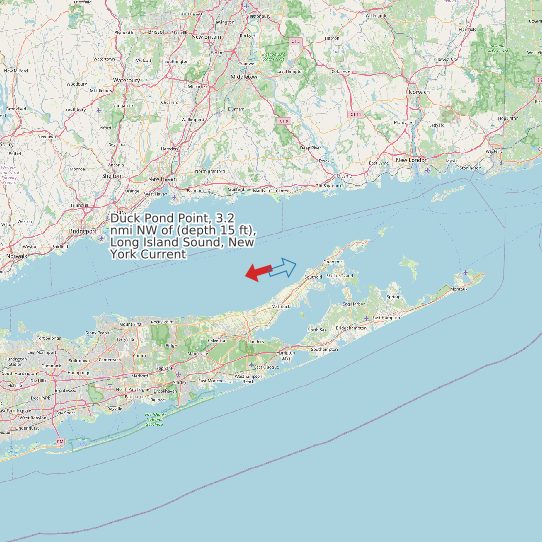 Map of Duck Pond Point, 3.2 nmi NW of (depth 15 ft), Long Island Sound, New York Current Prediction Station