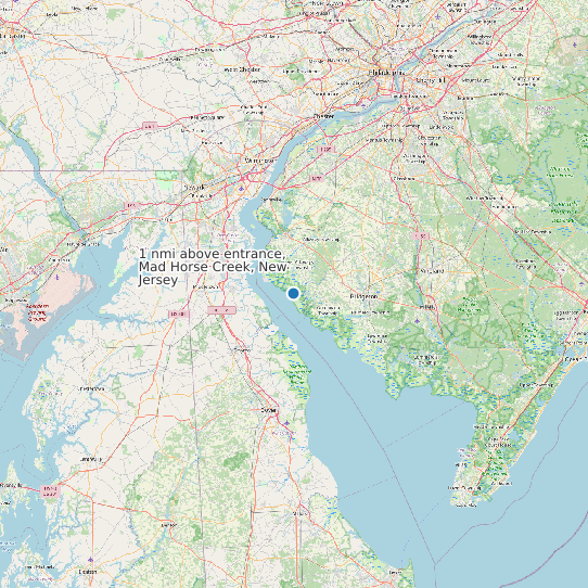 Map of 1 nmi above entrance, Mad Horse Creek, New Jersey Tide Prediction Station
