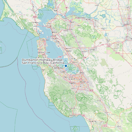 Map of Dumbarton Highway Bridge, San Francisco Bay, California Tide Prediction Station