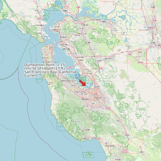 Dumbarton Point, 1.15 nmi SE of (depth 17 ft), San Francisco Bay, California Current map