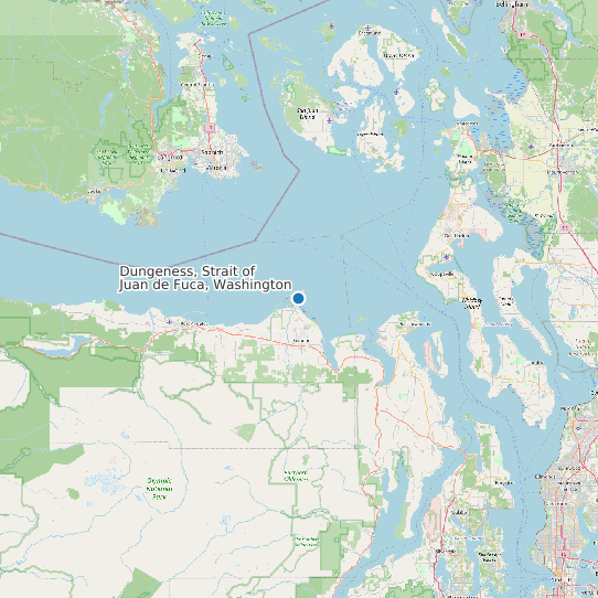 Map of Dungeness, Strait of Juan de Fuca, Washington Tide Prediction Station