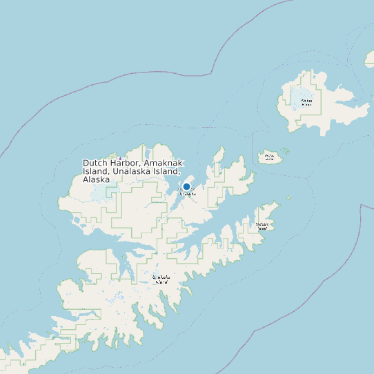 Map of Dutch Harbor, Amaknak Island, Unalaska Island, Alaska Tide Prediction Station