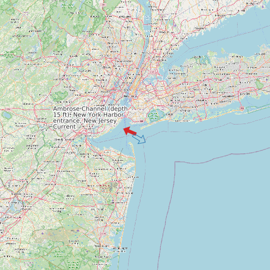 Ambrose Channel (depth 15 ft), New York Harbor entrance, New Jersey Current map