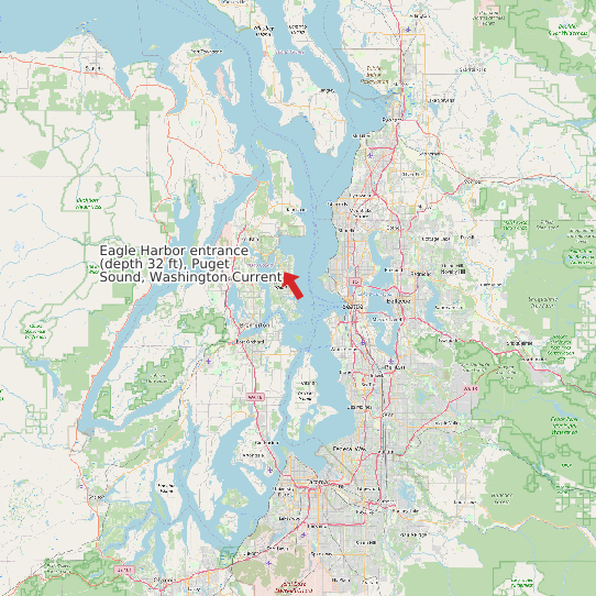 Eagle Harbor entrance (depth 32 ft), Puget Sound, Washington Current map