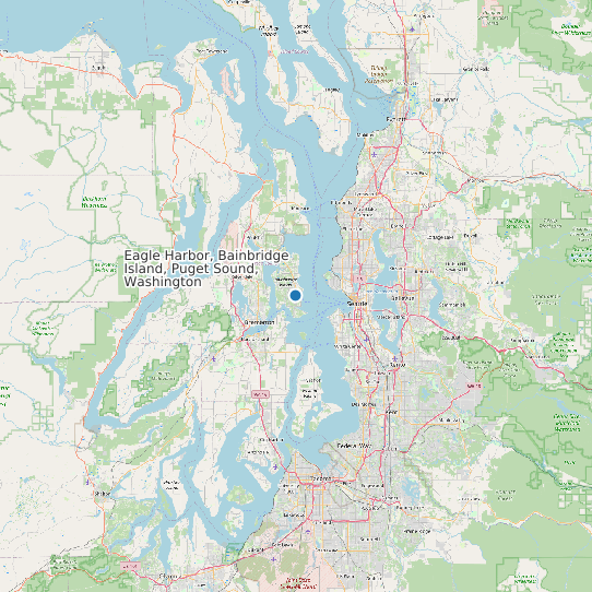 Eagle Harbor, Bainbridge Island, Puget Sound, Washington map