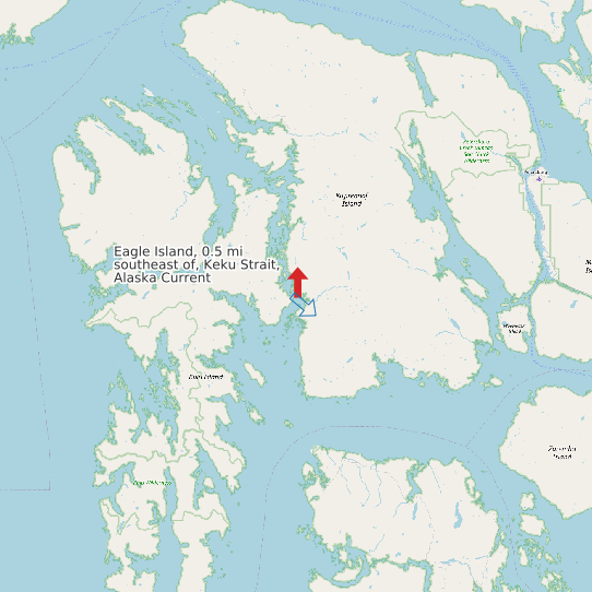 Eagle Island, 0.5 mi southeast of, Keku Strait, Alaska Current map