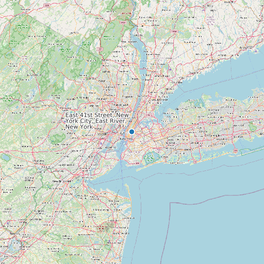 East 41st Street, New York City, East River, New York map