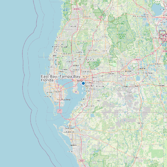 Map of East Bay, Tampa Bay, Florida Tide Prediction Station