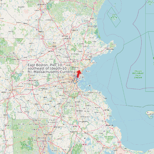 East Boston, Pier 10, southeast of (depth 10 ft), Massachusetts Current map
