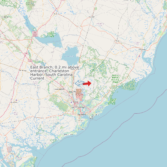 East Branch, 0.2 mi above entrance, Charleston Harbor, South Carolina Current map