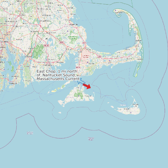 Map of East Chop, 1 mi north of, Nantucket Sound, Massachusetts Current Prediction Station