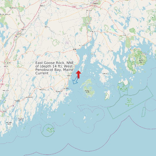 East Goose Rock, NNE of (depth 14 ft), West Penobscot Bay, Maine Current map