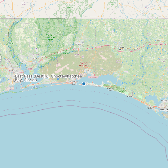 East Pass (Destin), Choctawhatchee Bay, Florida map