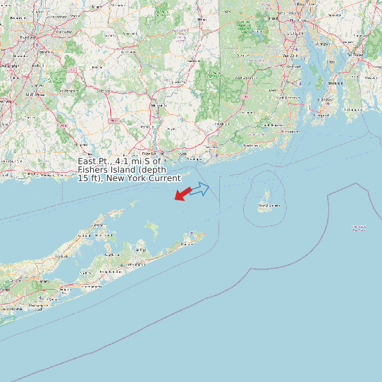 East Pt., 4.1 mi S of Fishers Island (depth 15 ft), New York Current map