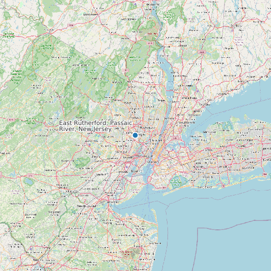 East Rutherford, Passaic River, New Jersey map