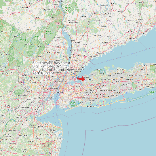 Map of Eastchester Bay, near Big Tom (depth 5 ft), Long Island Sound, New York Current Prediction Station