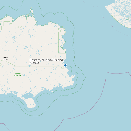 Map of Eastern Nunivak Island, Alaska Tide Prediction Station