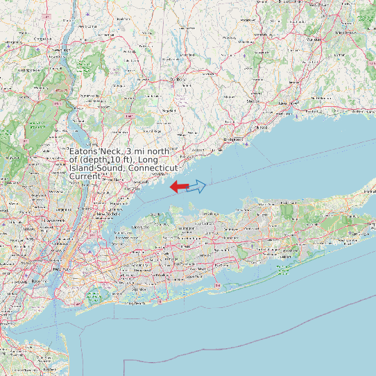 Map of Eatons Neck, 3 mi north of (depth 10 ft), Long Island Sound, Connecticut Current Prediction Station