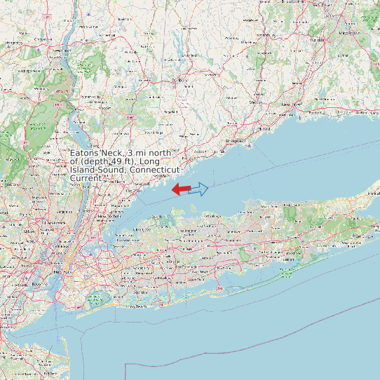 Map of Eatons Neck, 3 mi north of (depth 49 ft), Long Island Sound, Connecticut Current Prediction Station