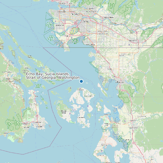 Echo Bay, Sucia Islands, Strait of Georgia, Washington map