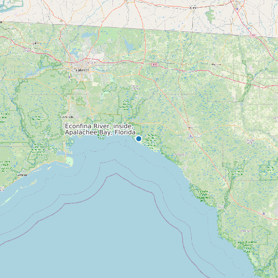 Econfina River, inside, Apalachee Bay, Florida map