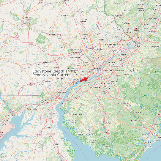 Eddystone (depth 14 ft), Pennsylvania Current map