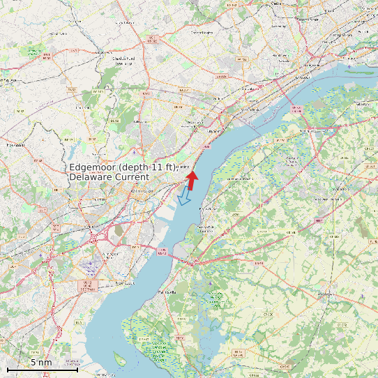 Map of Edgemoor (depth 11 ft), Delaware Current Prediction Station