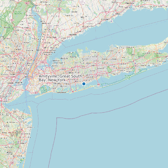 Amityville, Great South Bay, New York map