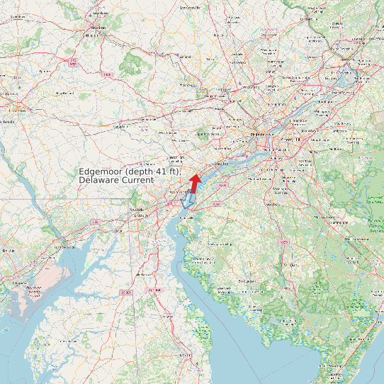 Edgemoor (depth 41 ft), Delaware Current map