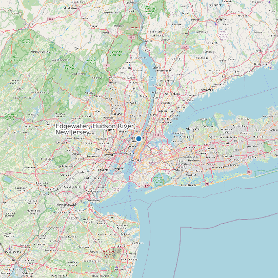 Edgewater, Hudson River, New Jersey map