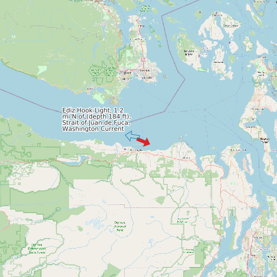 Ediz Hook Light, 1.2 mi N of (depth 184 ft), Strait of Juan de Fuca, Washington Current map