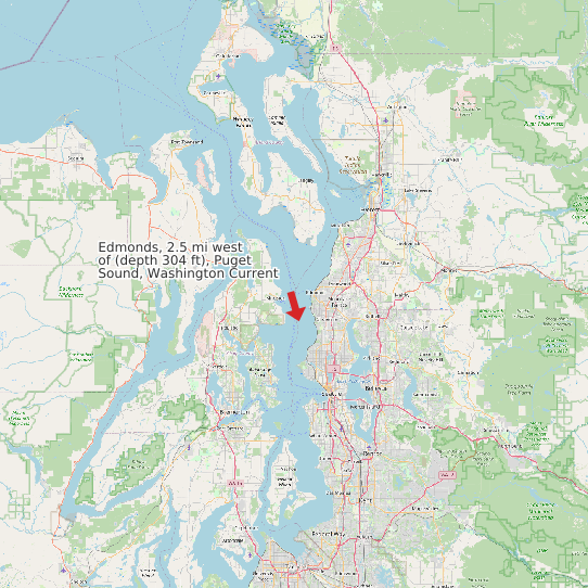 Edmonds, 2.5 mi west of (depth 304 ft), Puget Sound, Washington Current map