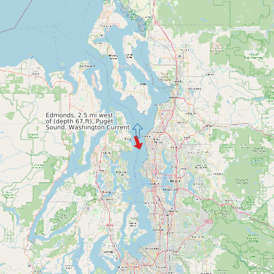 Edmonds, 2.5 mi west of (depth 67 ft), Puget Sound, Washington Current map