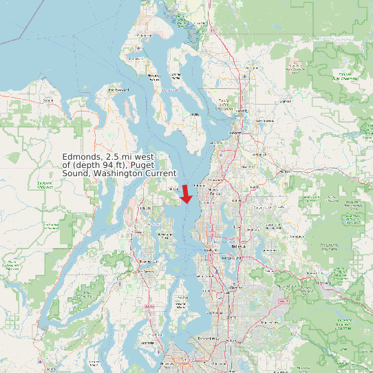 Edmonds, 2.5 mi west of (depth 94 ft), Puget Sound, Washington Current map