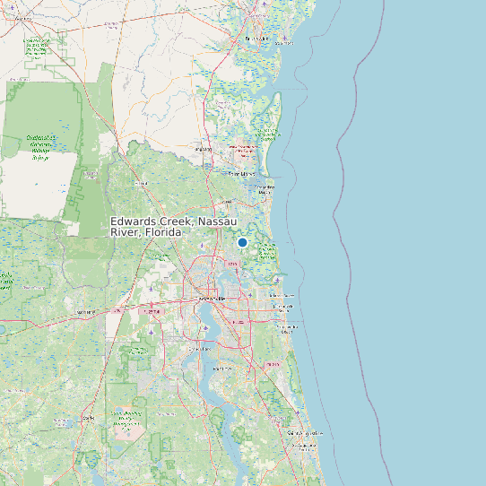 Map of Edwards Creek, Nassau River, Florida Tide Prediction Station