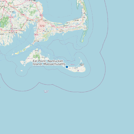 Map of Eel Point, Nantucket Island, Massachusetts Tide Prediction Station