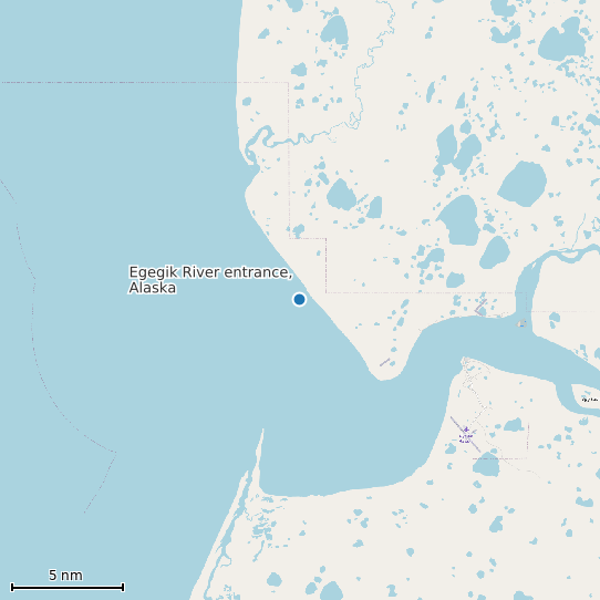 Map of Egegik River entrance, Alaska Tide Prediction Station