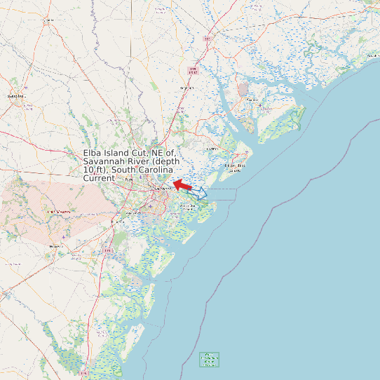 Elba Island Cut, NE of, Savannah River (depth 10 ft), South Carolina Current map