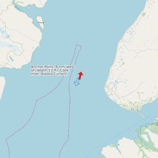 Anchor Point, 8 nmi west of (depth 13 ft), Cook Inlet, Alaska Current map
