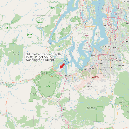 Eld Inlet entrance (depth 15 ft), Puget Sound, Washington Current map