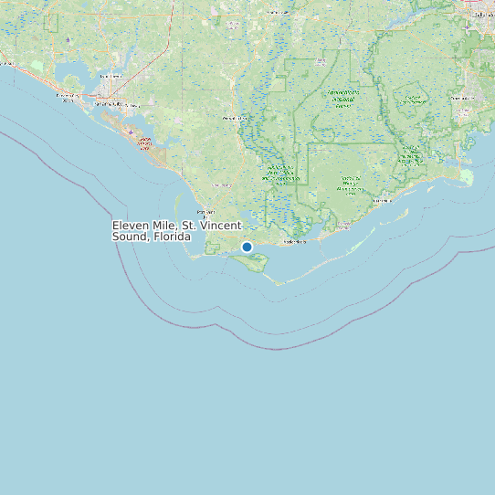 Map of Eleven Mile, St. Vincent Sound, Florida Tide Prediction Station