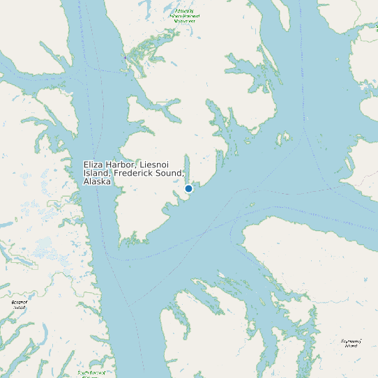 Eliza Harbor, Liesnoi Island, Frederick Sound, Alaska map