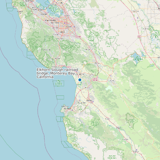 Elkhorn Slough railroad bridge, Monterey Bay, California map
