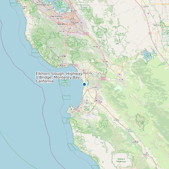 Elkhorn Slough, Highway 1 Bridge, Monterey Bay, California map