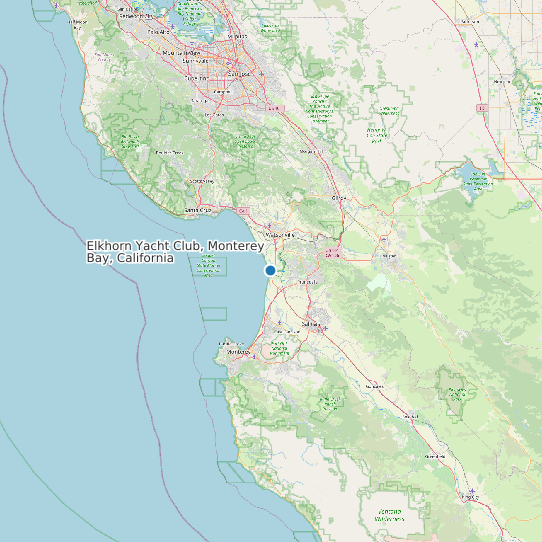 Map of Elkhorn Yacht Club, Monterey Bay, California Tide Prediction Station