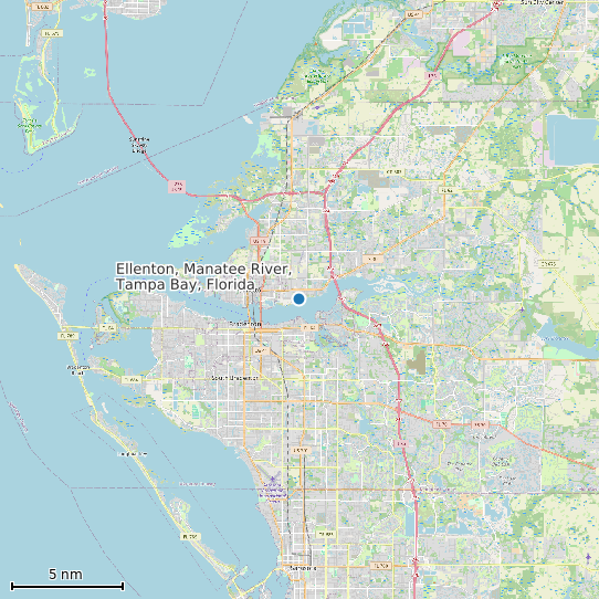 Map of Ellenton, Manatee River, Tampa Bay, Florida Tide Prediction Station