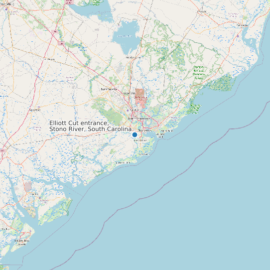 Elliott Cut entrance, Stono River, South Carolina map