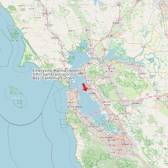 Emeryville Marina (depth 5 ft), San Francisco Bay, California Current map
