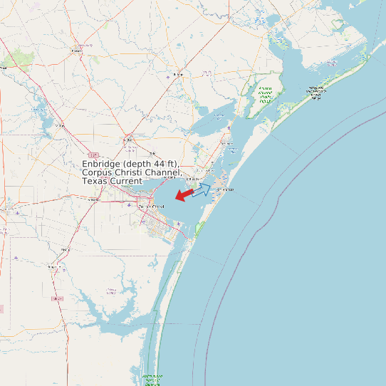 Enbridge (depth 44 ft), Corpus Christi Channel, Texas Current map
